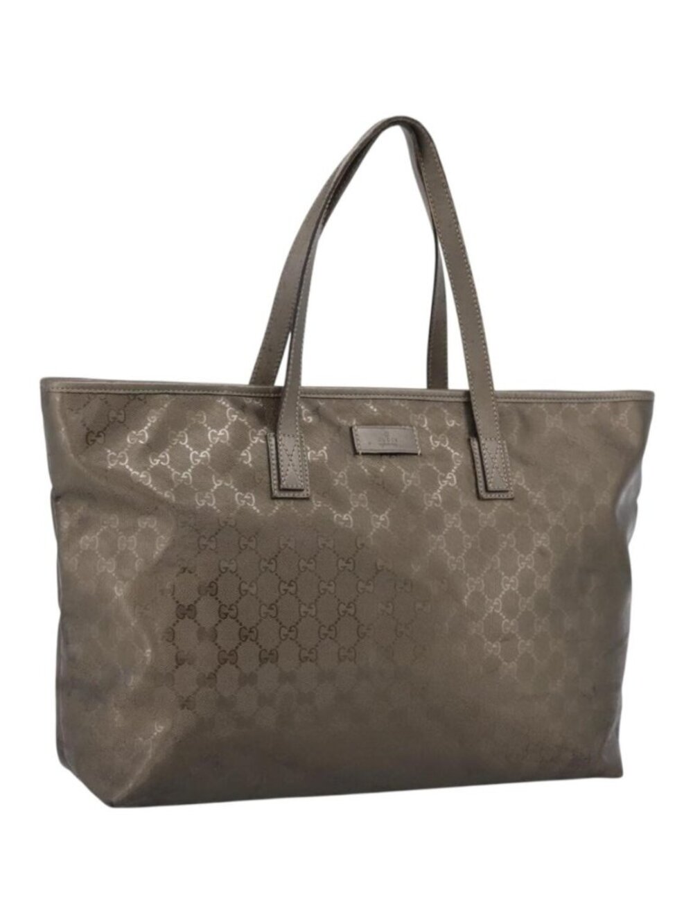 GUCCI GG Implementation Tote Bag PVC Leather Gold 211120